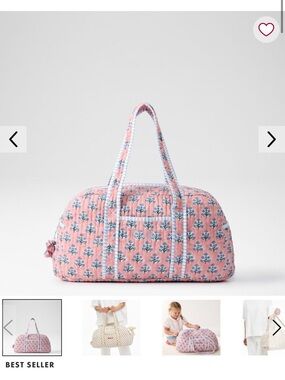 Mark & Graham Pink Floral Quilted Travel Tote